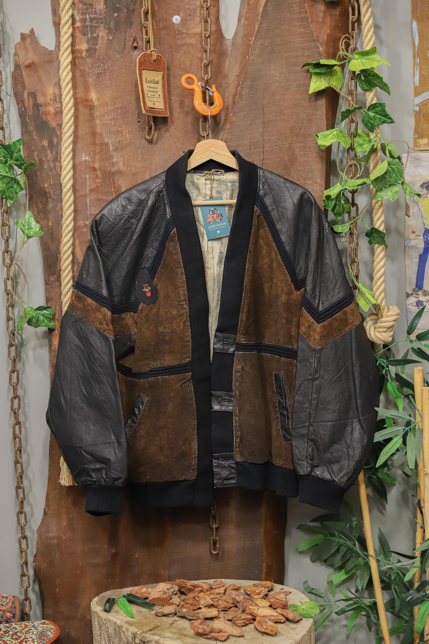 1980s Oversize Süet&Deri Ceket