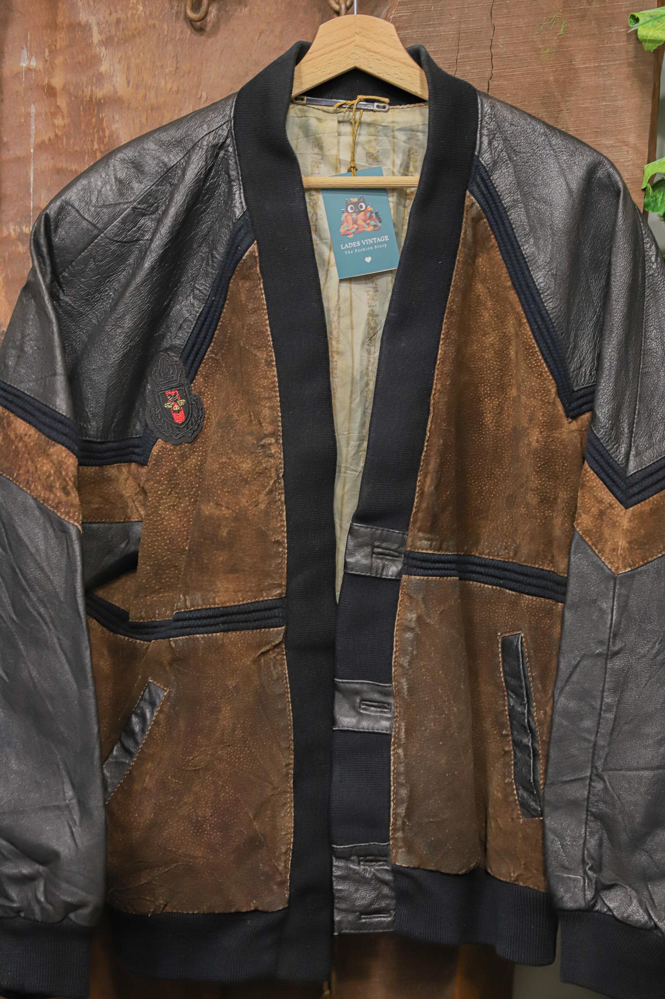 1980s Oversize Süet&Deri Ceket