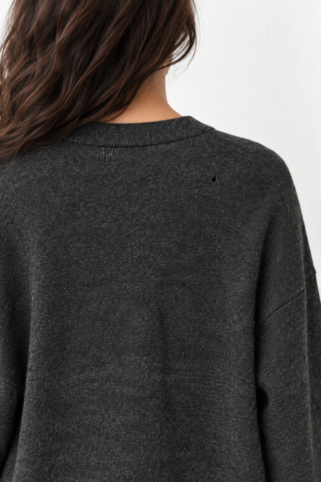 1990s Drops Charcoal Örgü Hırka
