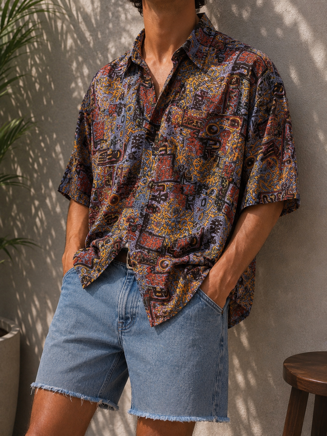1990s Etnik Salaş Gömlek
