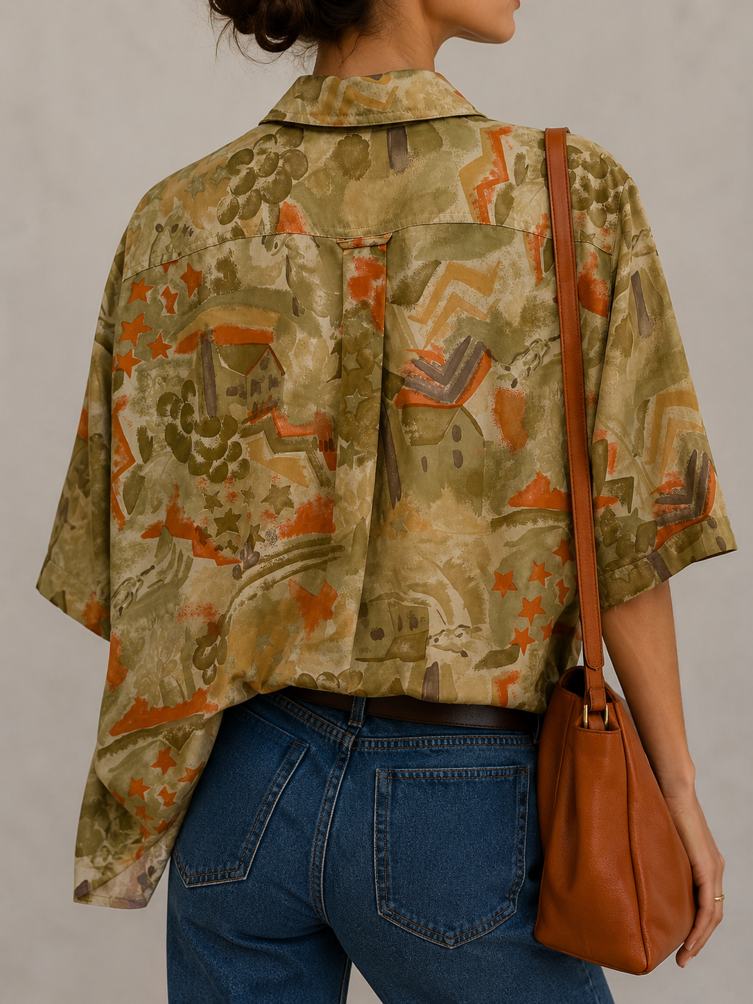 1990s Safari/Aloha Çift Cepli Gömlek