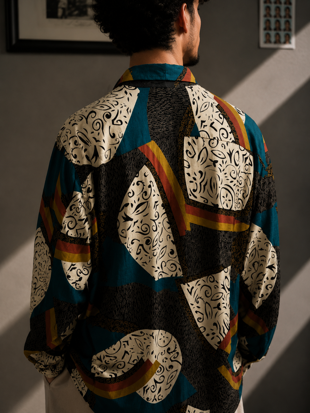 1990s Swirl Print Gömlek