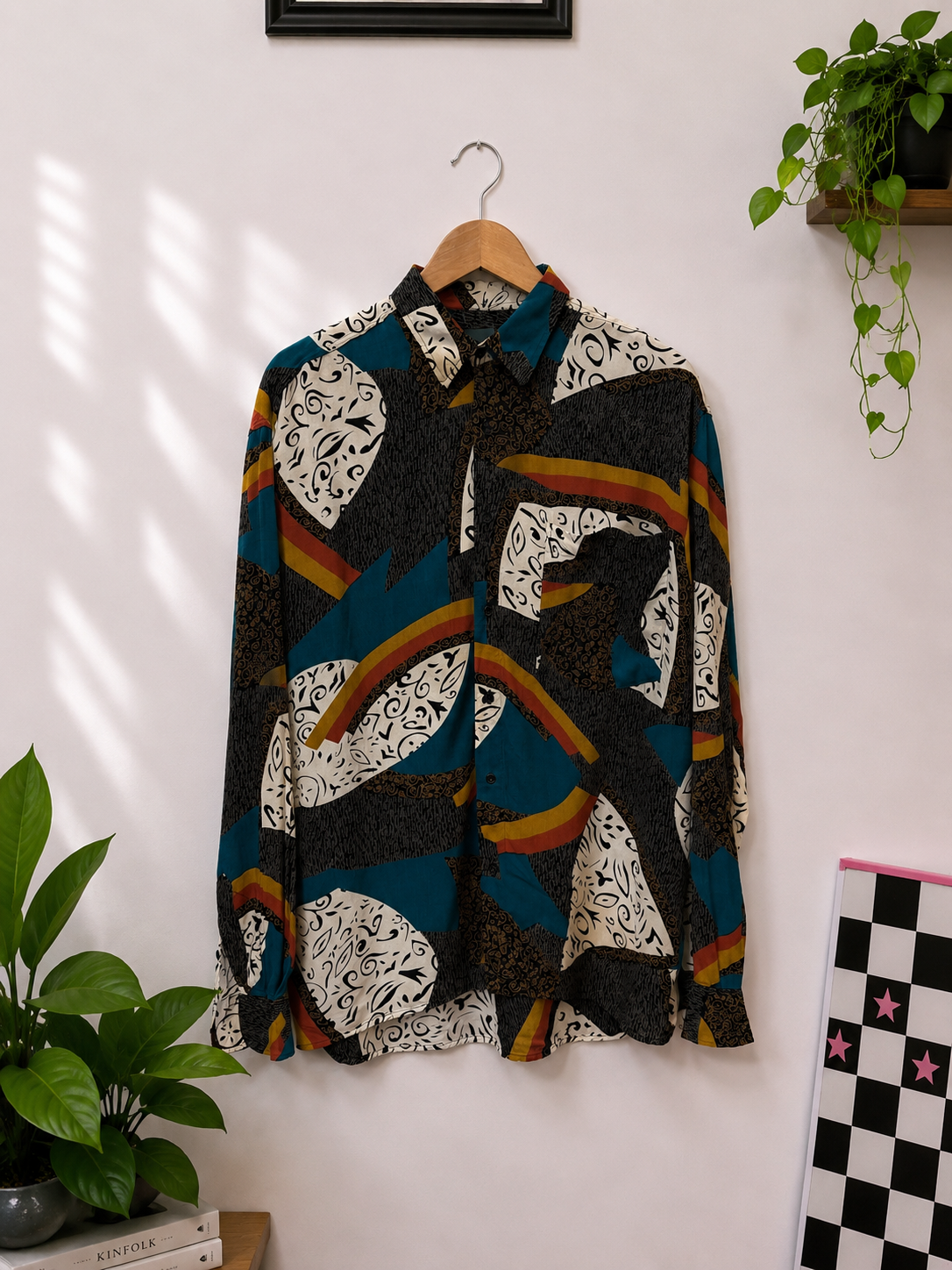 1990s Swirl Print Gömlek