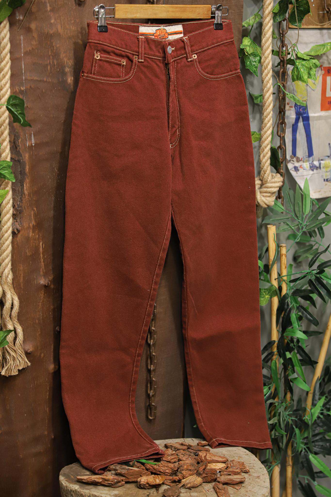 1990s Terracotta Kiremit Renk Jean Pantolon