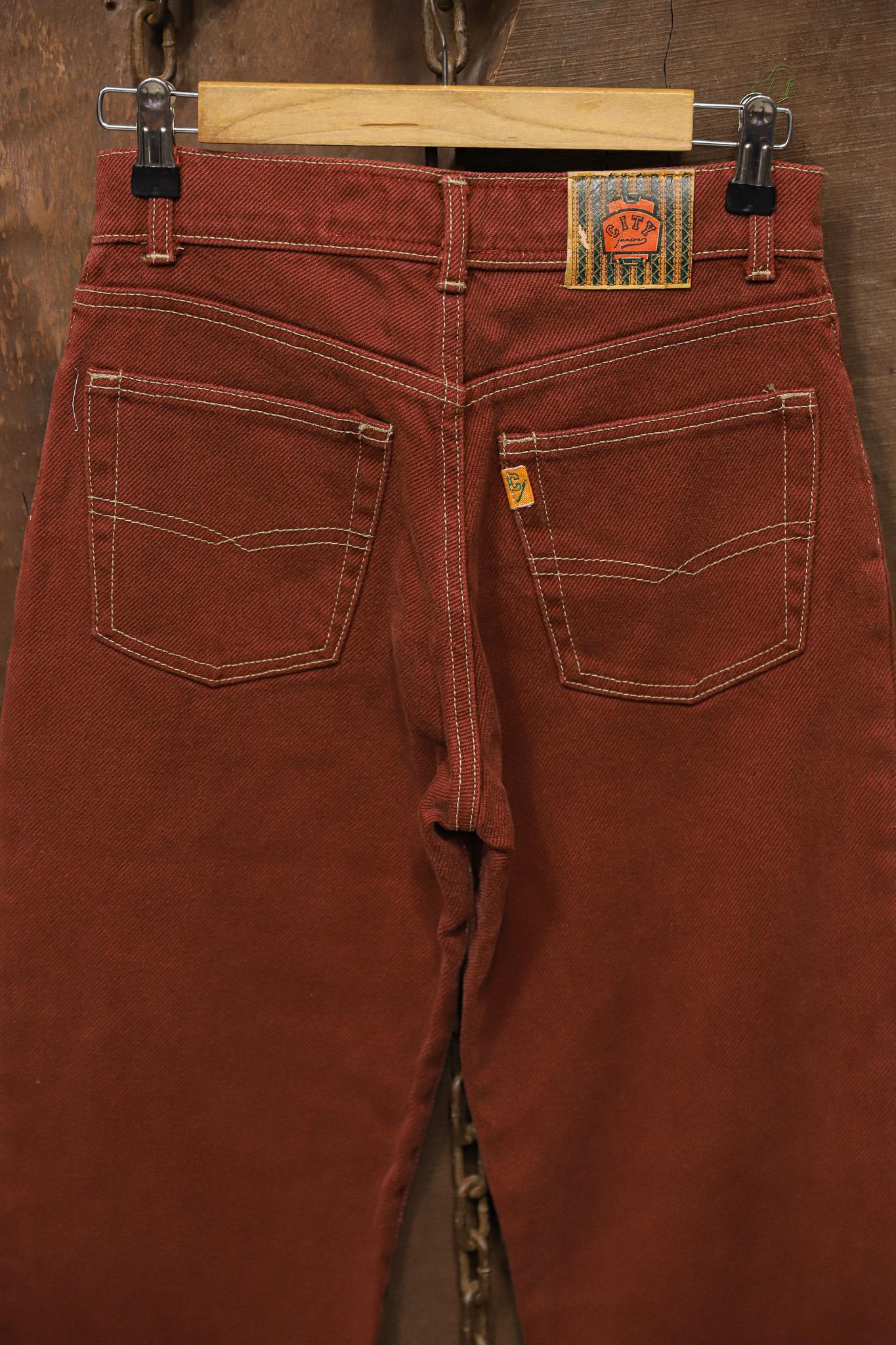 1990s Terracotta Kiremit Renk Jean Pantolon