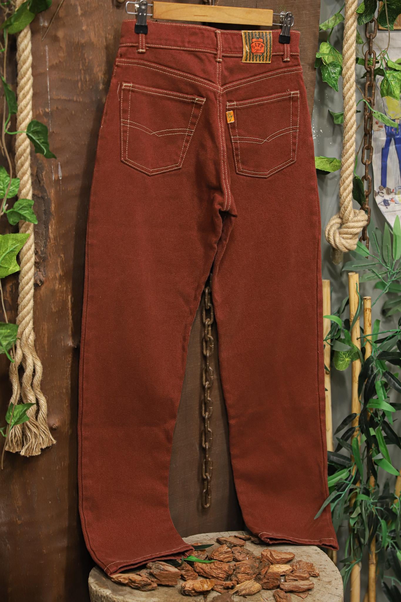 1990s Terracotta Kiremit Renk Jean Pantolon