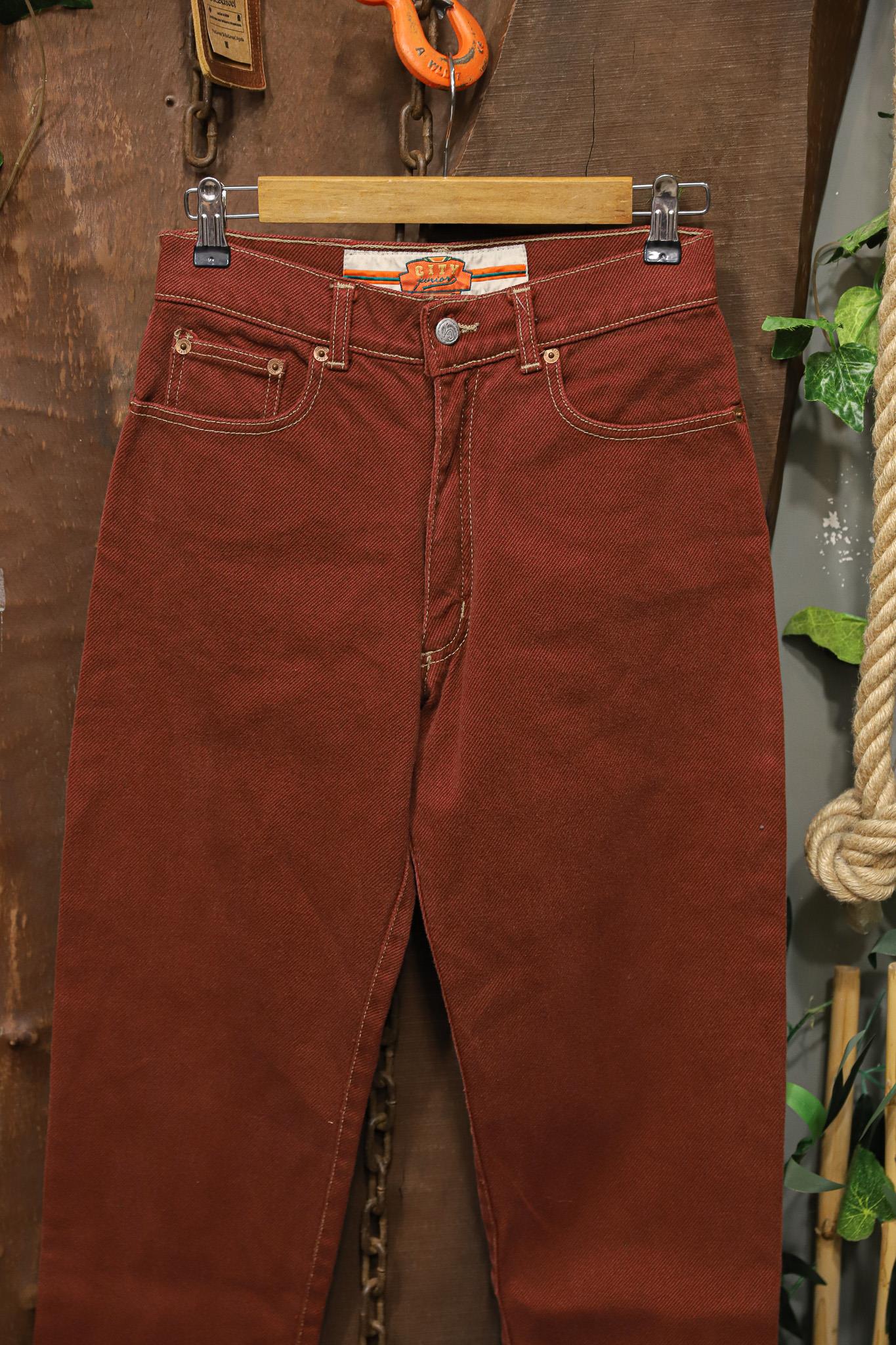 1990s Terracotta Kiremit Renk Jean Pantolon