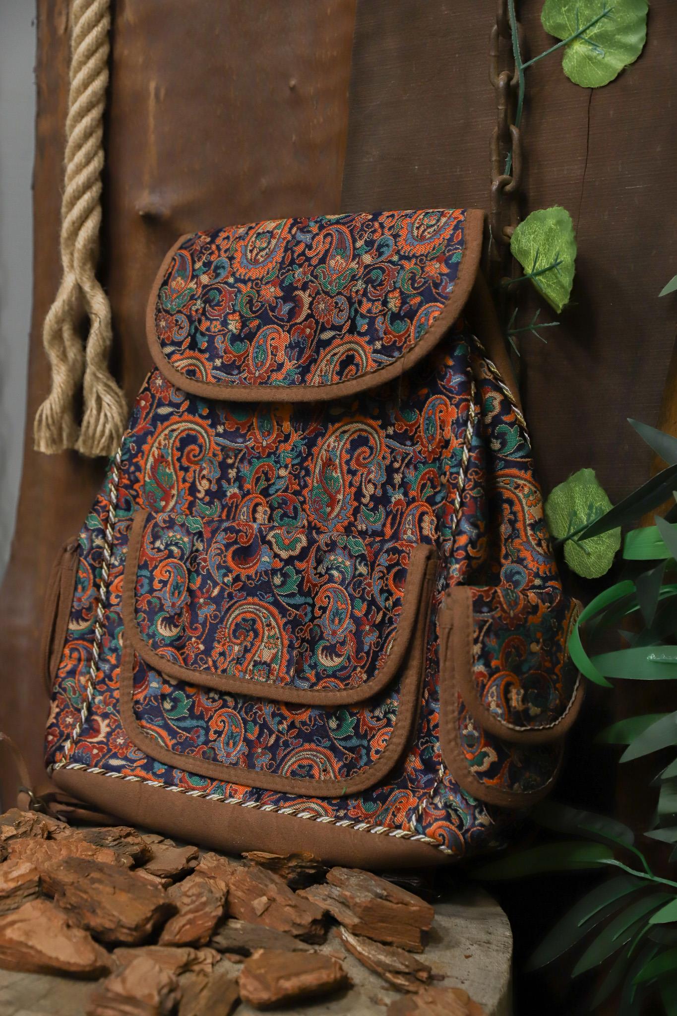 2000s Boho Suede Sırt Çantası