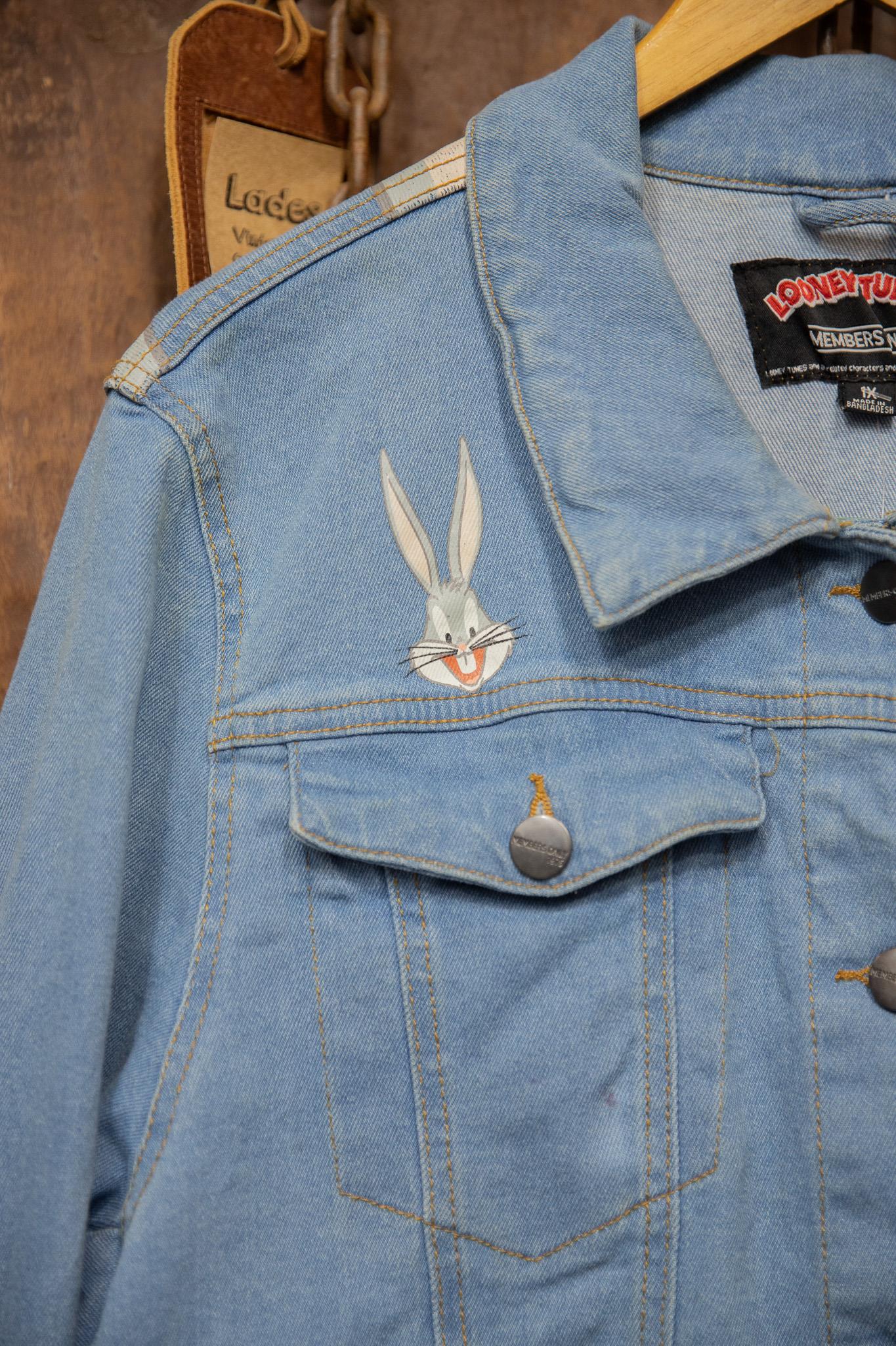 2000s Bugs Bunny Cropped Denim Ceket