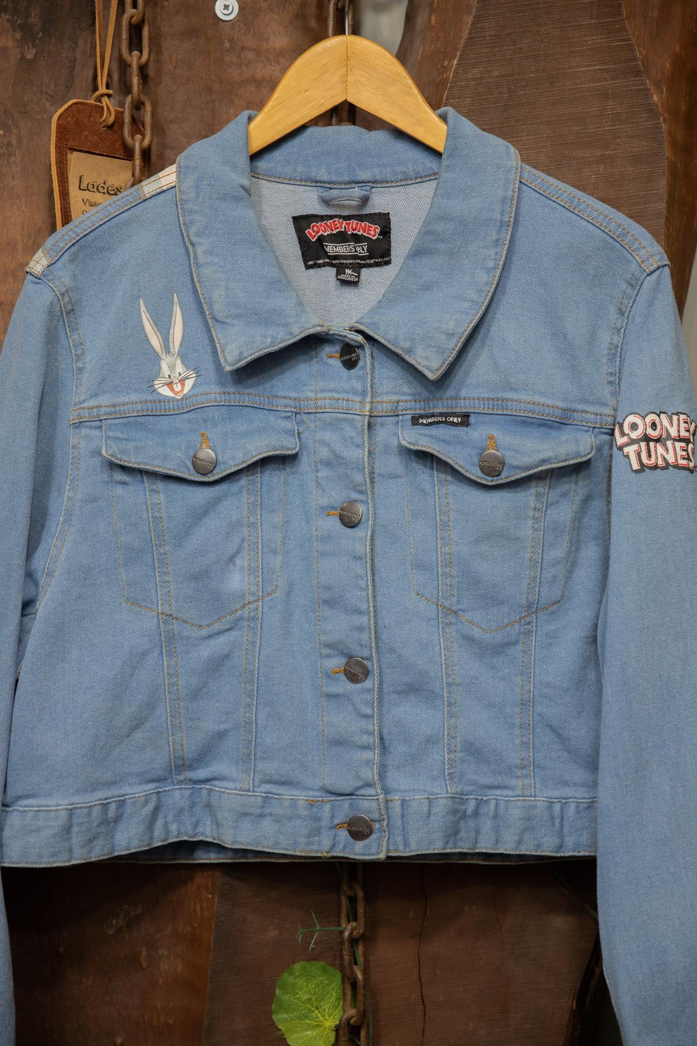 2000s Bugs Bunny Cropped Denim Ceket