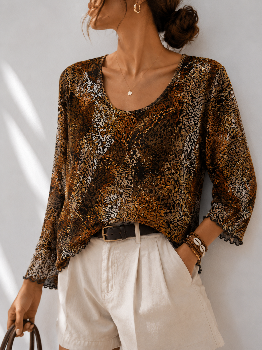 2000s Butterfly Boho Blouse