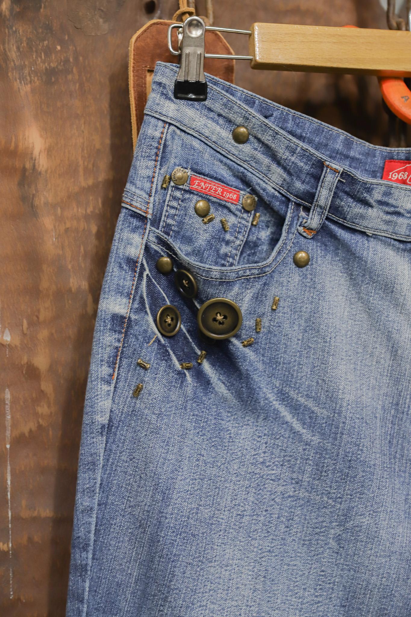 2000s İspanyol Paça Lace Dantel Jean Pantolon