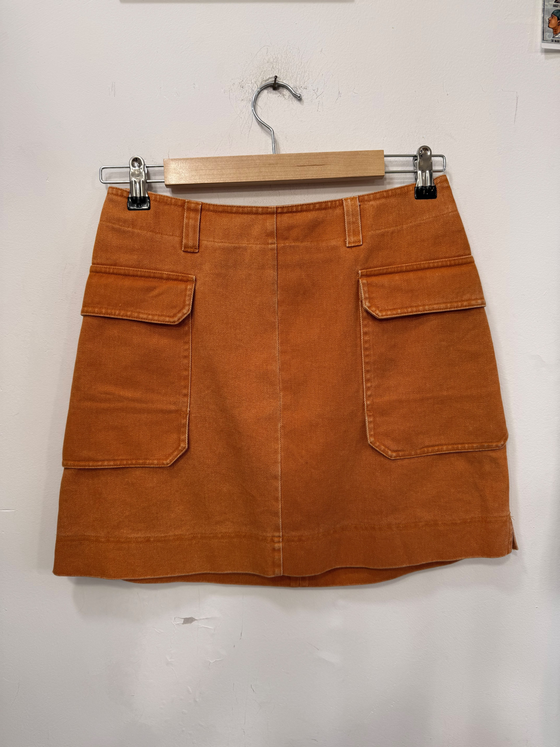 2000s Orange Denim Mini Etek