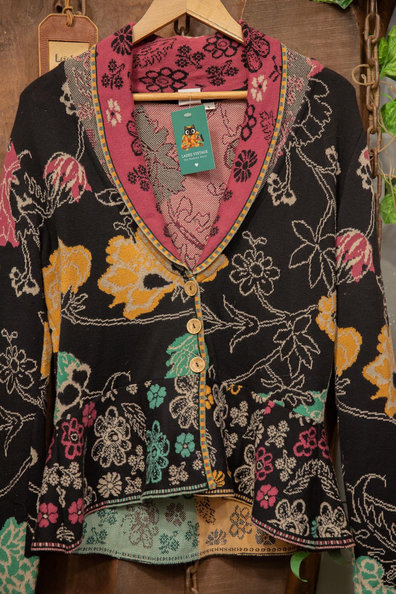 80s-90s Bohemian Floral Hırka/Ceket