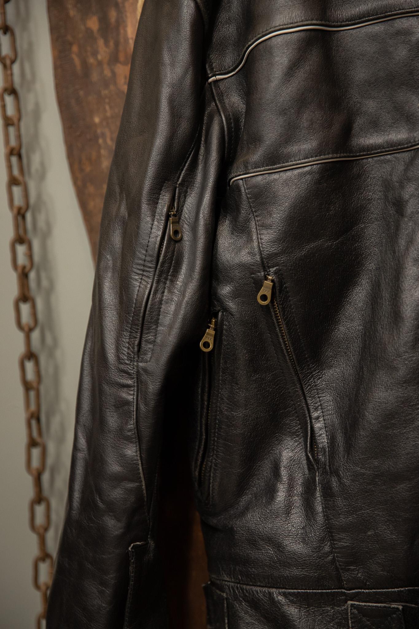 80s Black Biker Moto Deri Ceket