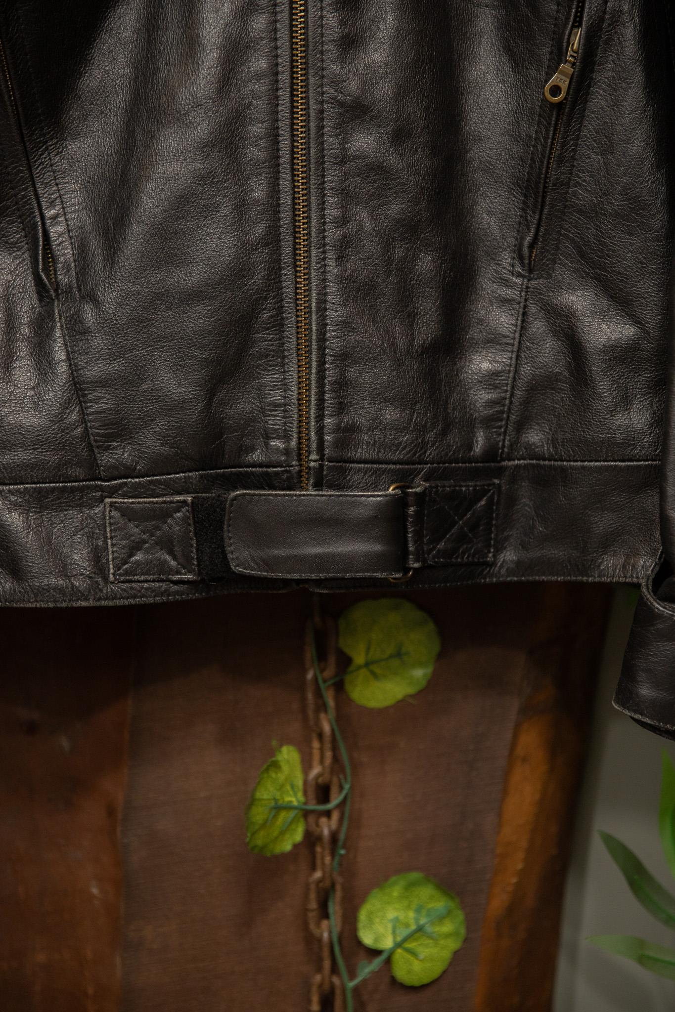 80s Black Biker Moto Deri Ceket