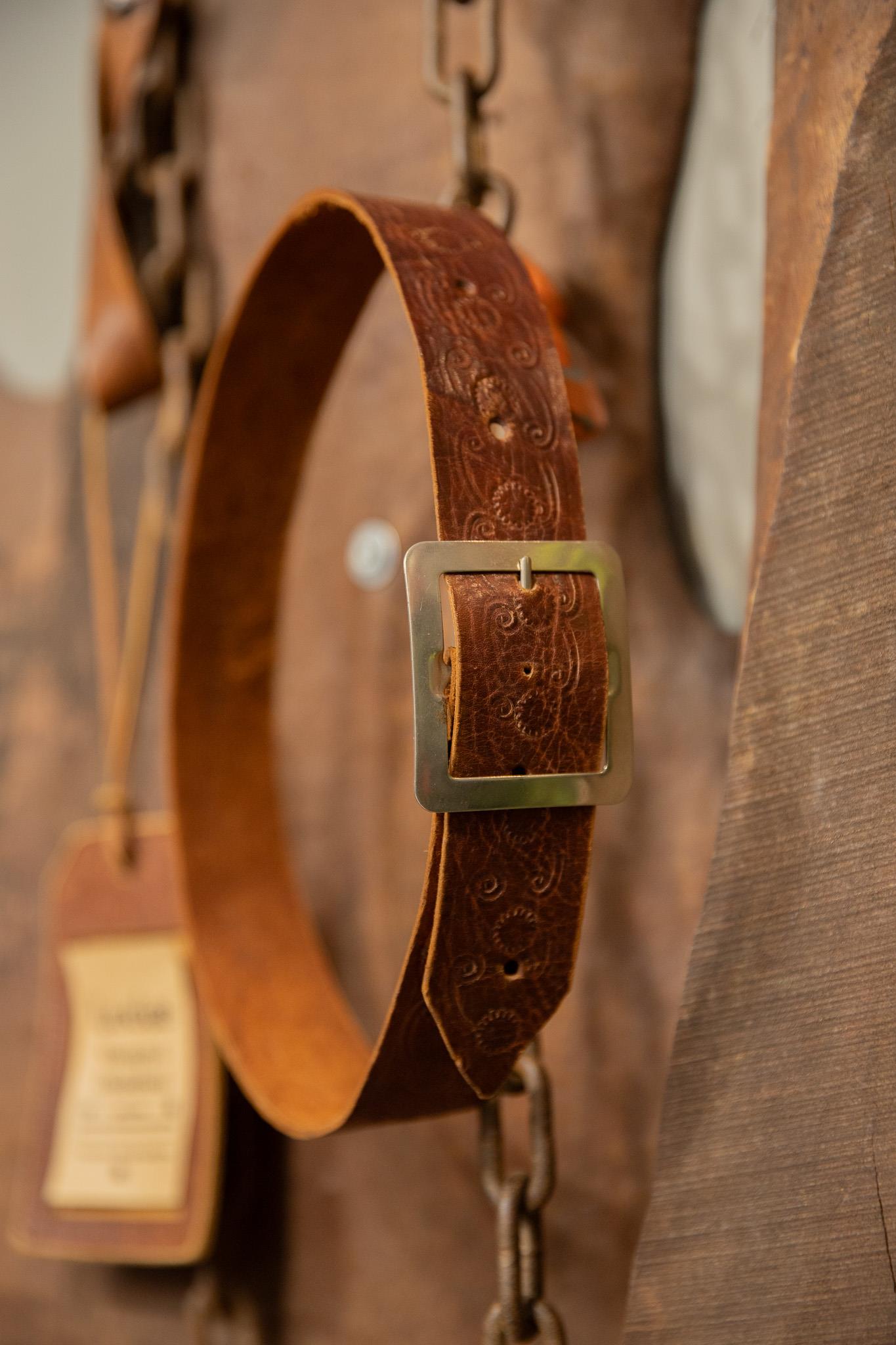80s Brown Cowboy Tokalı Deri Kemer