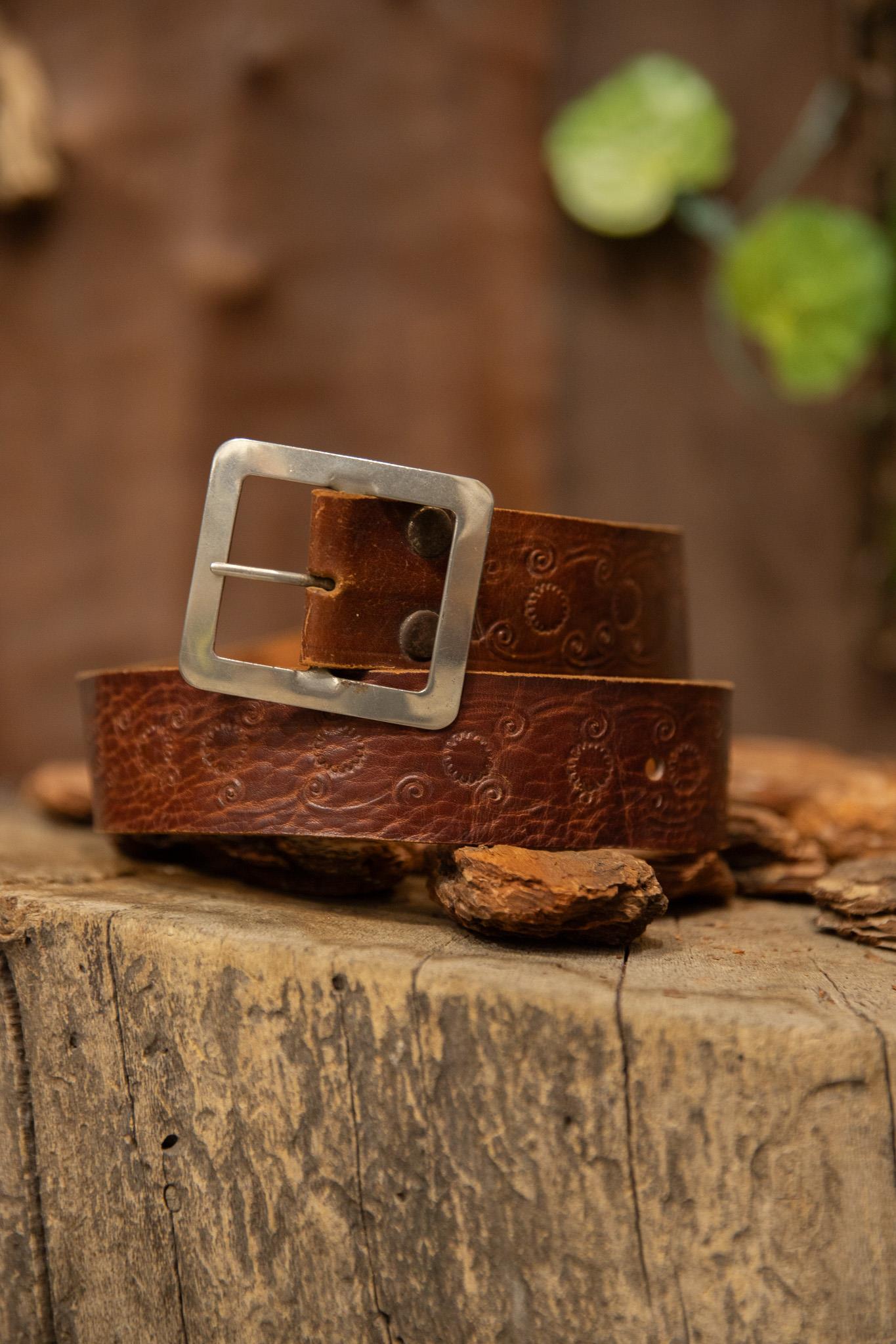 80s Brown Cowboy Tokalı Deri Kemer