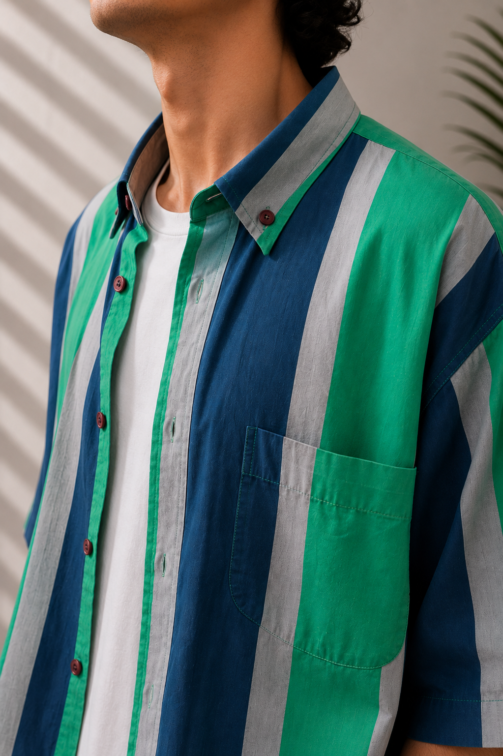 80s Button-Down Tek Cepli Gömlek