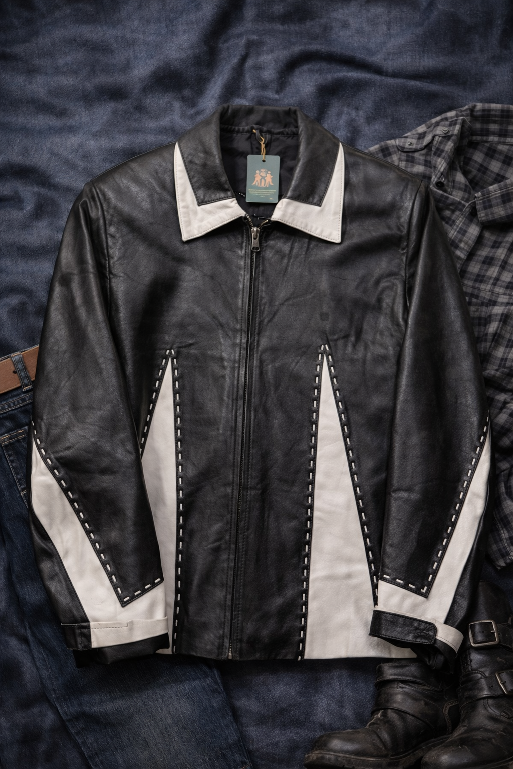 80s Classic Biker Deri Ceket