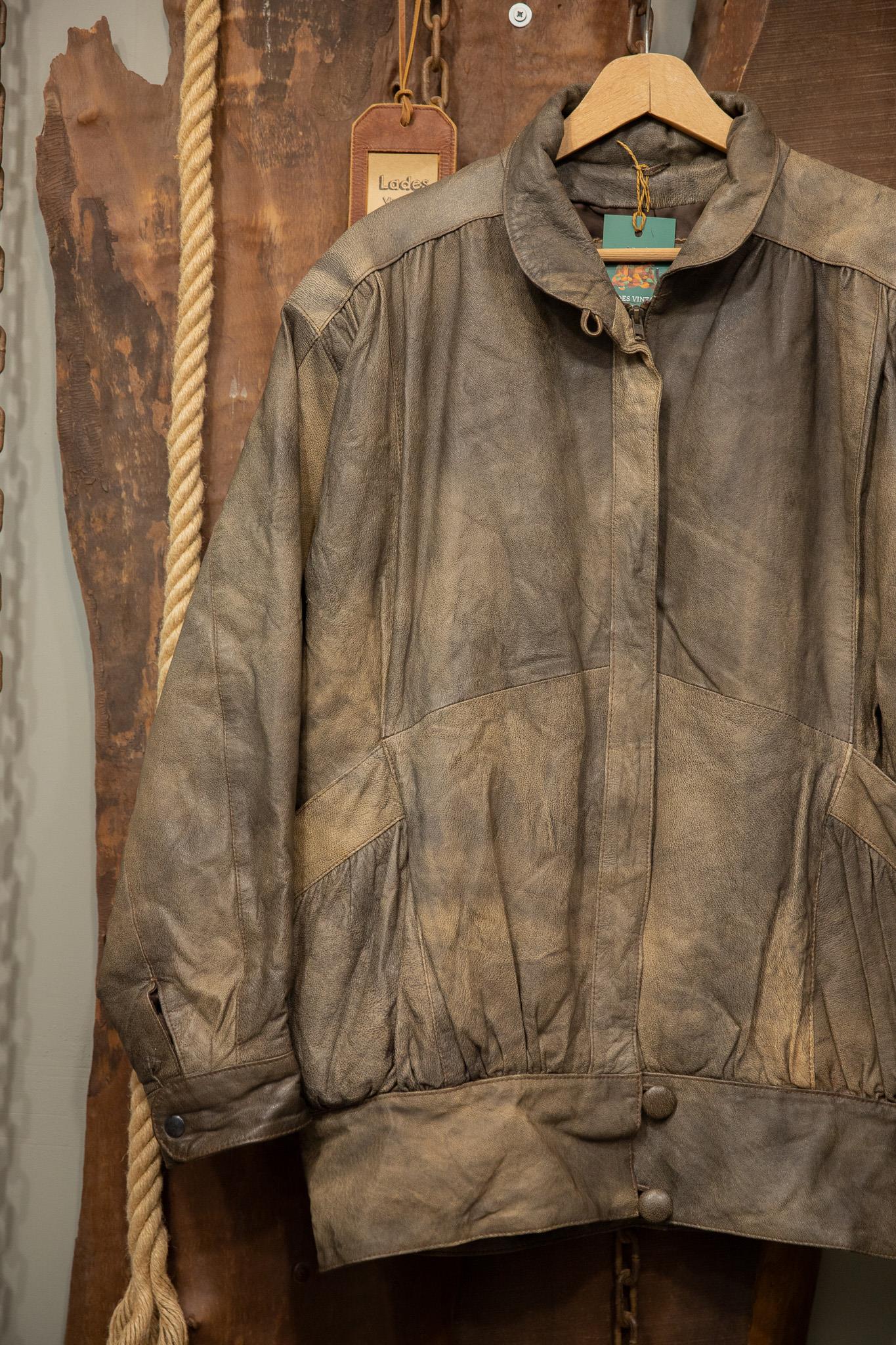 80s Eskitme Bomber Deri Ceket