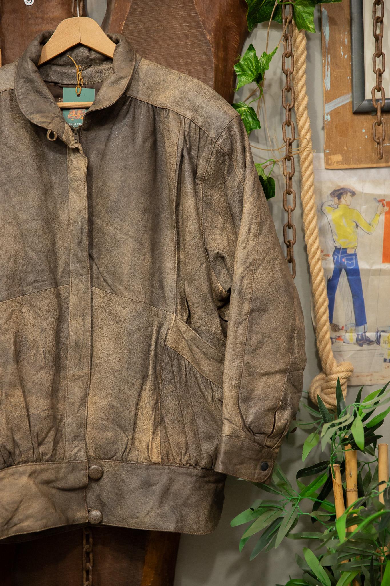 80s Eskitme Bomber Deri Ceket
