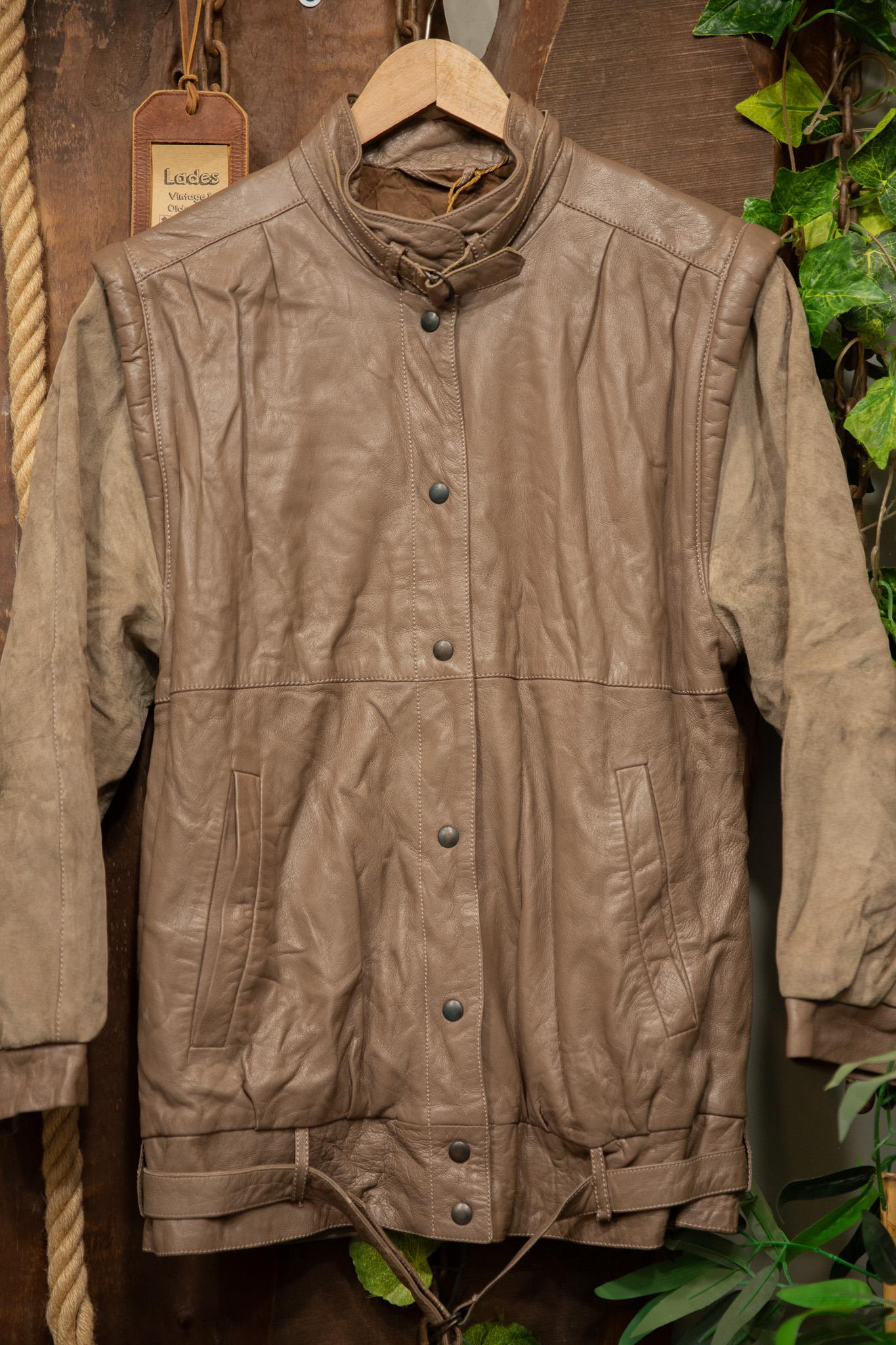 80s Grey Classic Deri Ceket