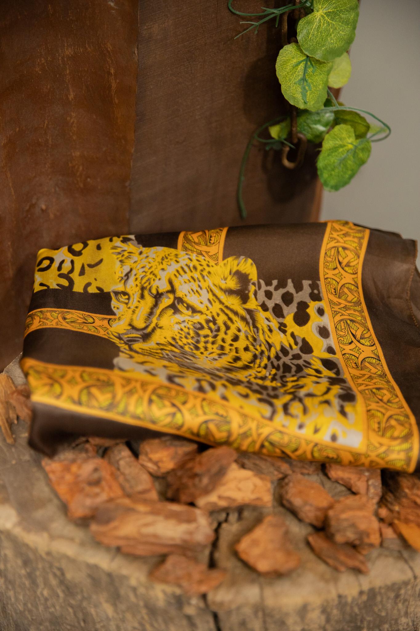 80s Leopard Silk Fular