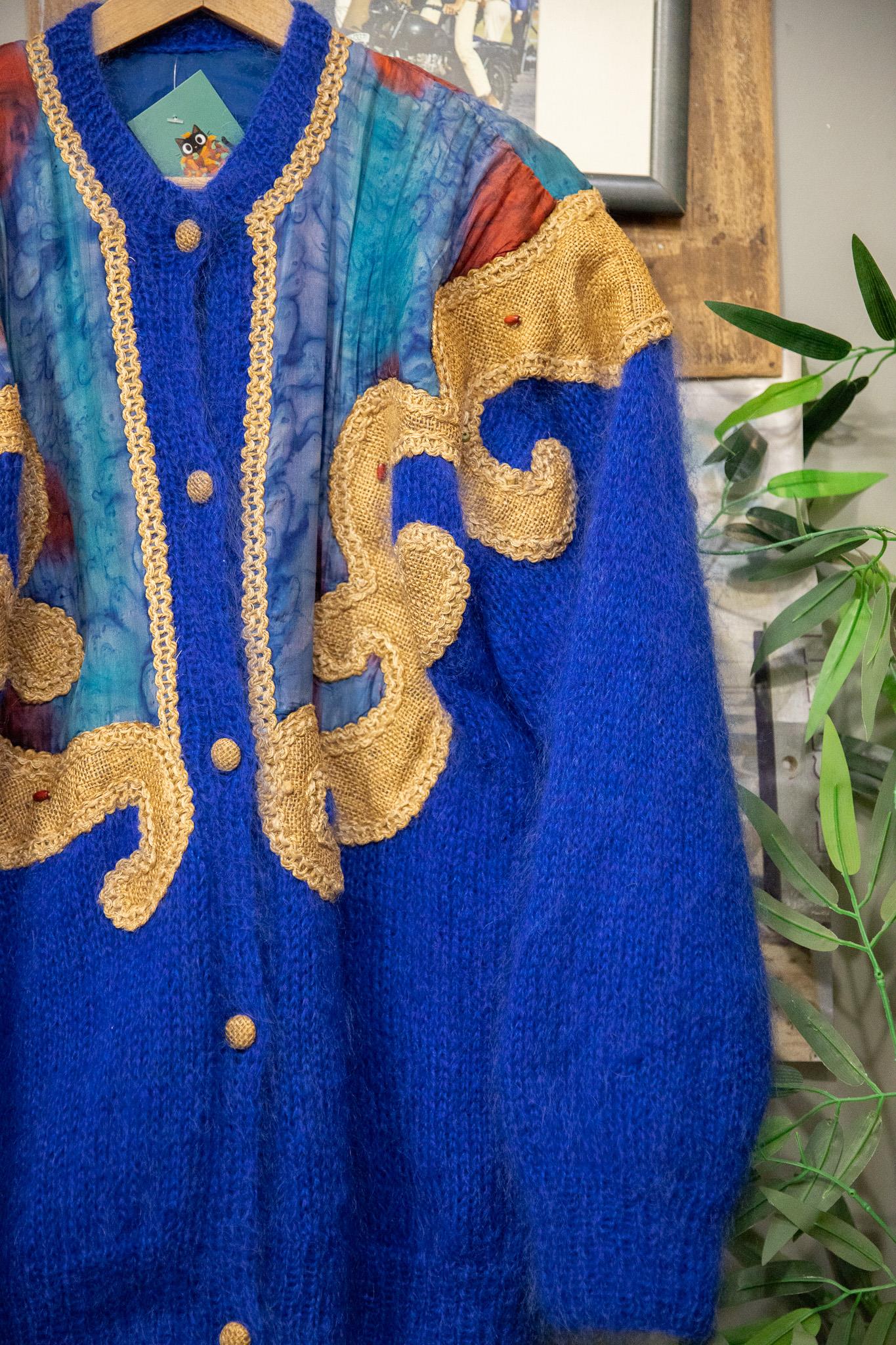 80s Mohair Mavi Hırka/Ceket