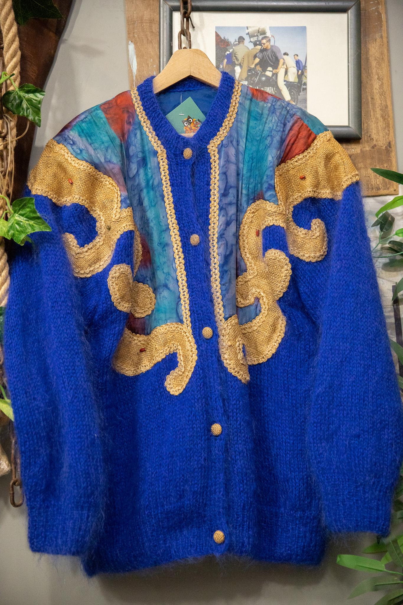 80s Mohair Mavi Hırka/Ceket