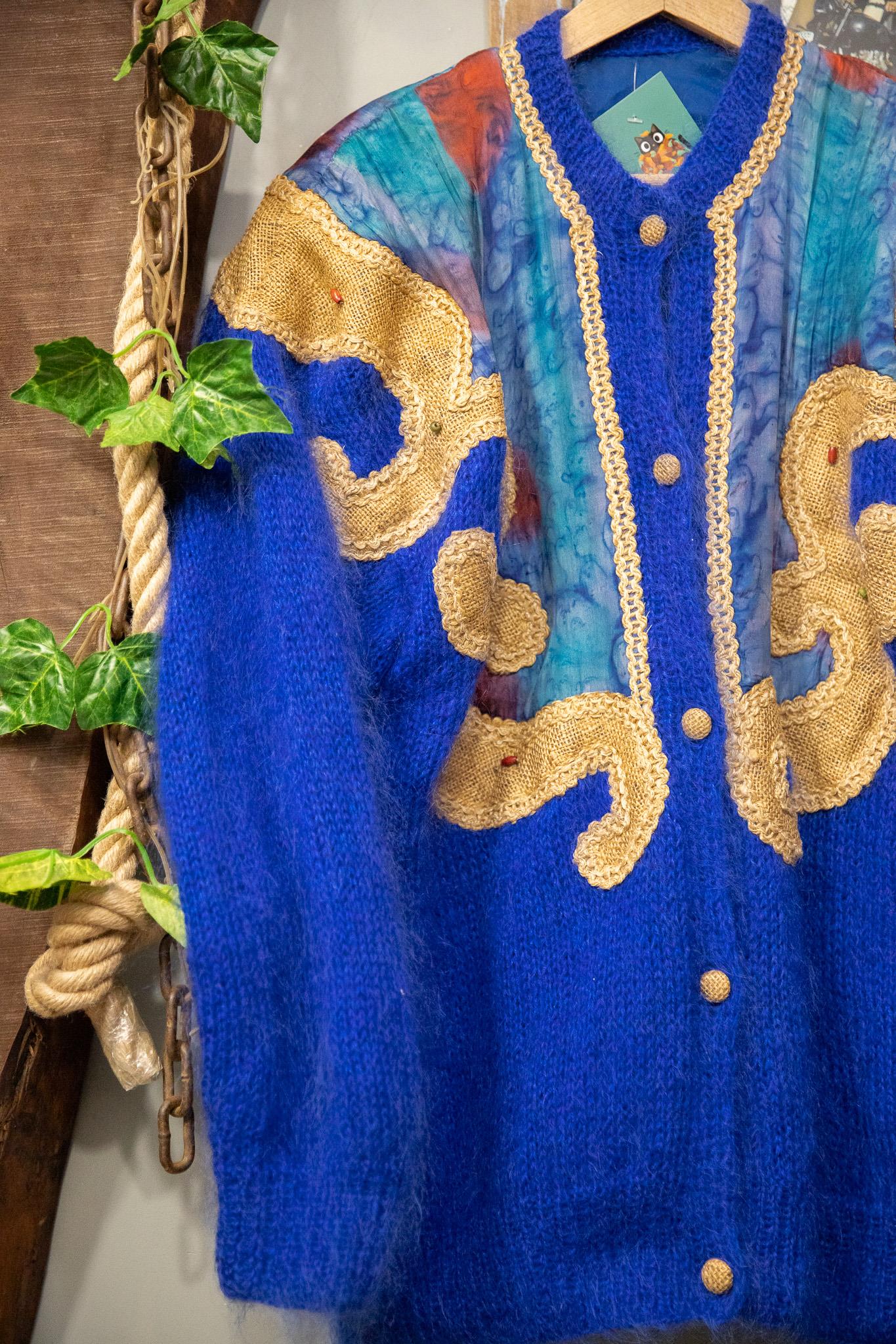 80s Mohair Mavi Hırka/Ceket