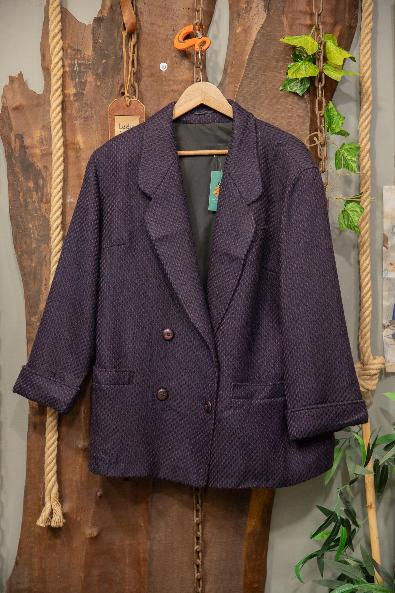 80s Purple Wool Kaşe Ceket