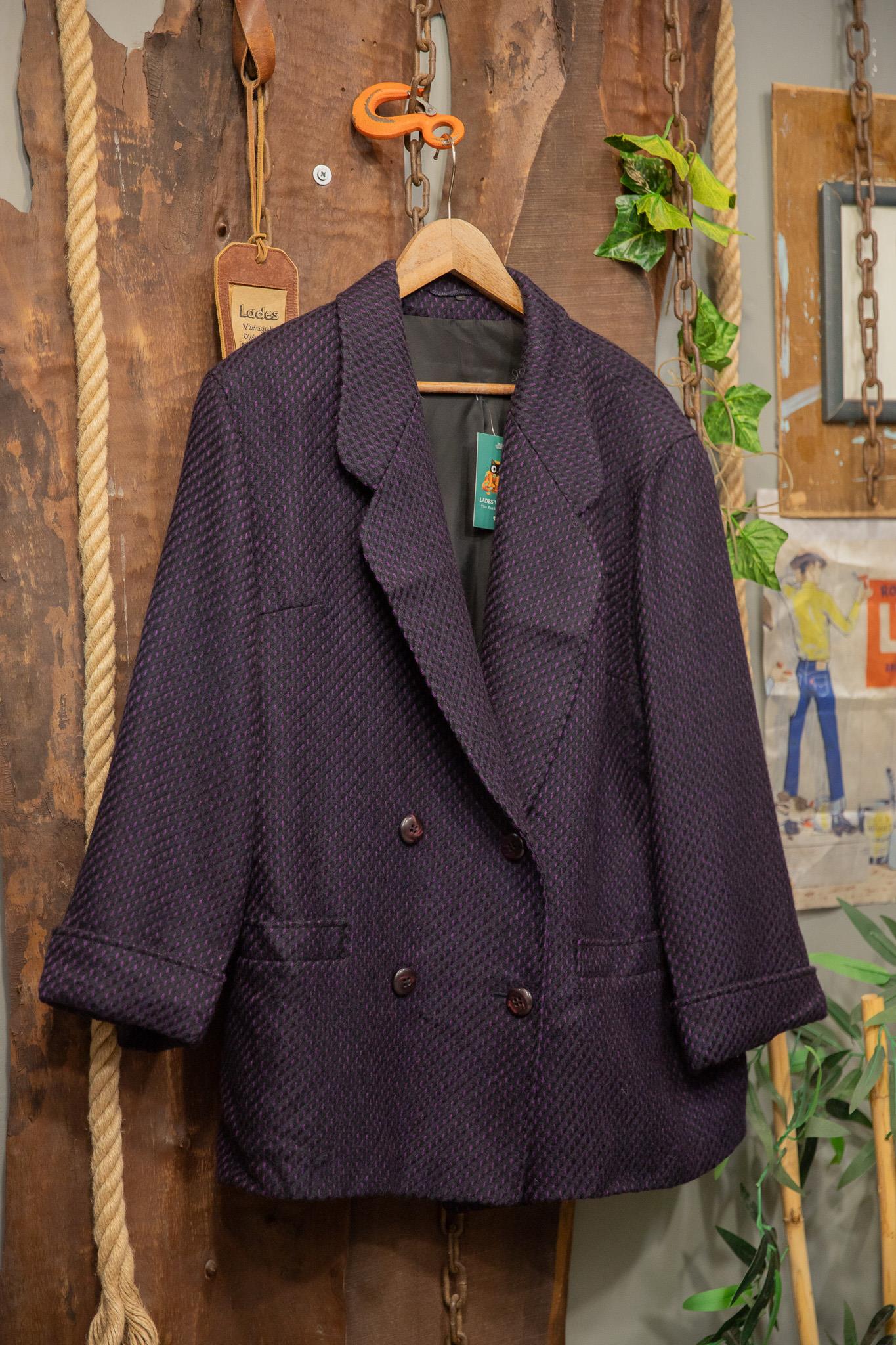 80s Purple Wool Kaşe Ceket