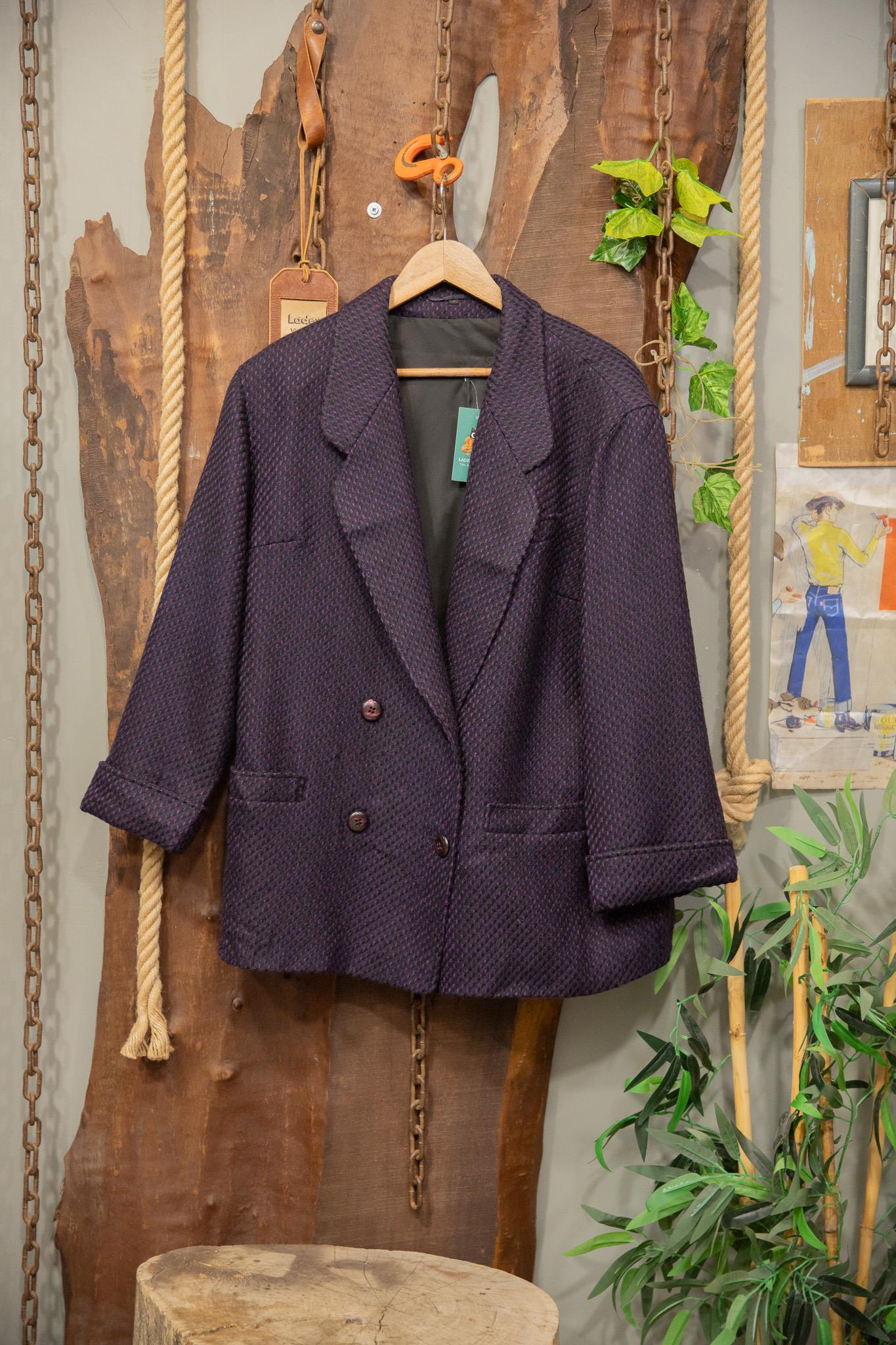 80s Purple Wool Kaşe Ceket