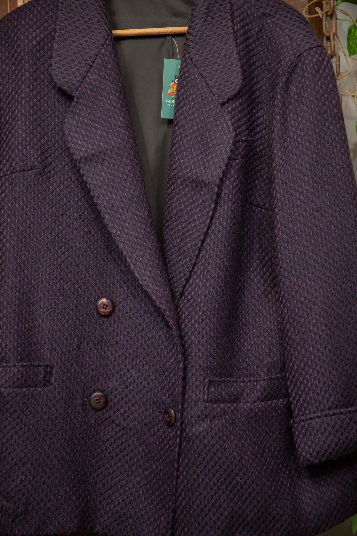 80s Purple Wool Kaşe Ceket