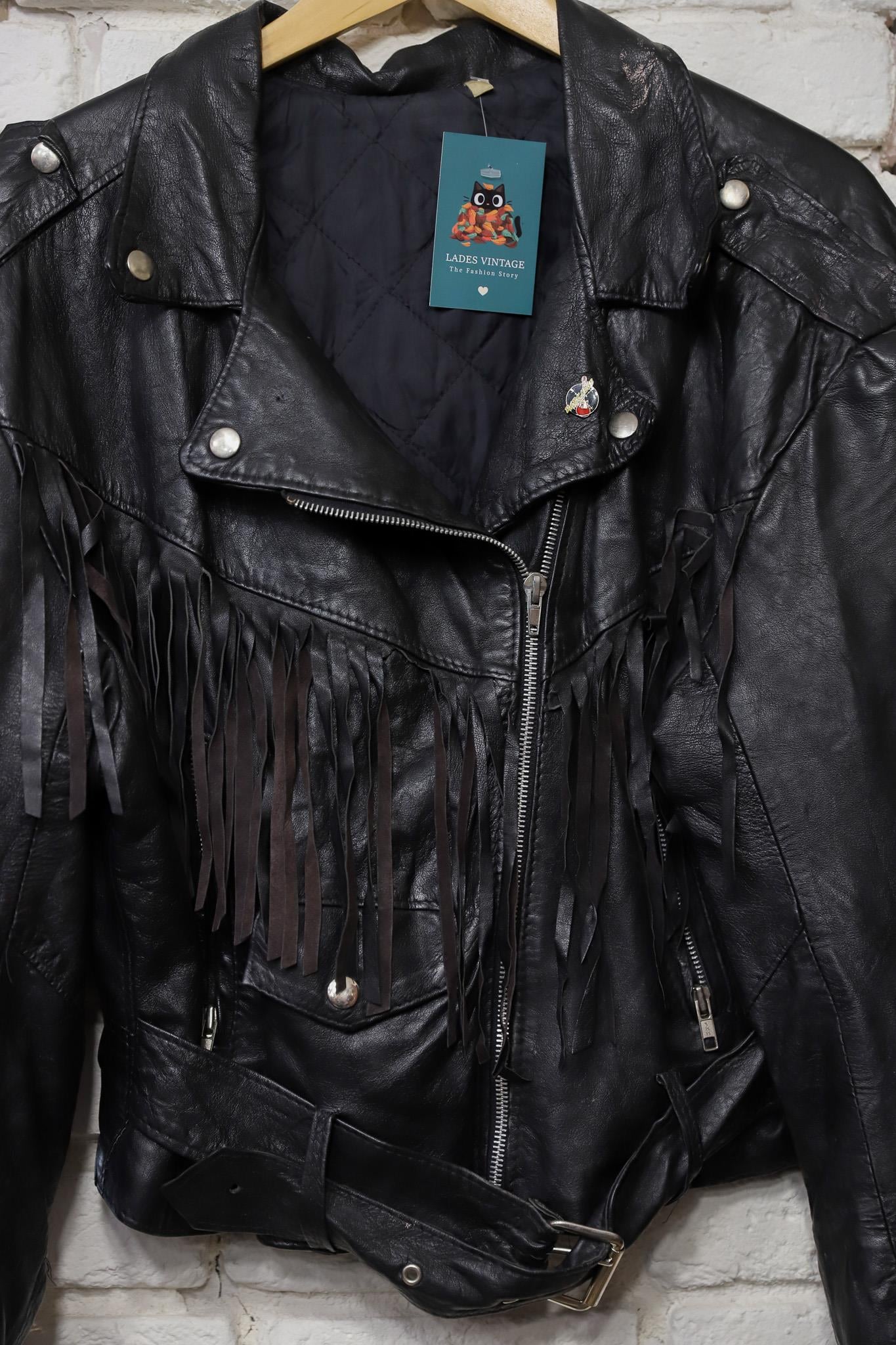 80s Rock Western Püsküllü Deri Ceket