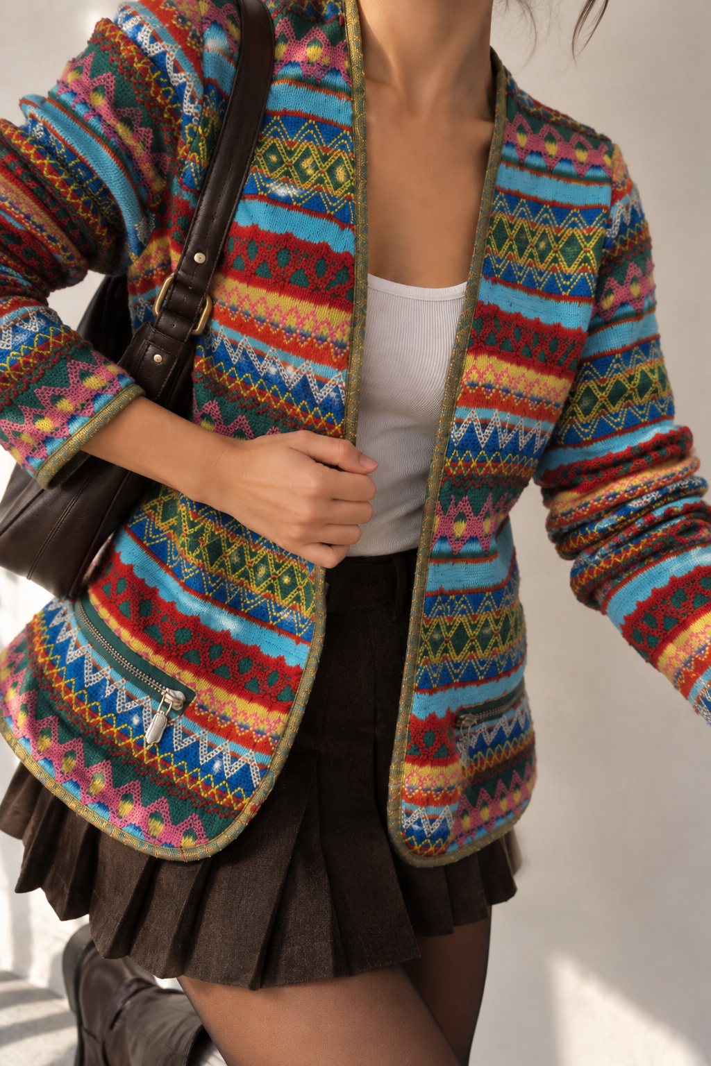 80s/90s Boho/Festival Etnik Ceket/Hırka