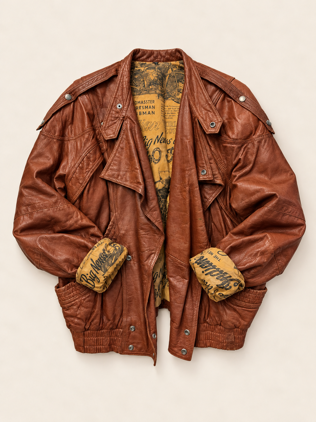 80s/90s Brown Bomber Deri Ceket