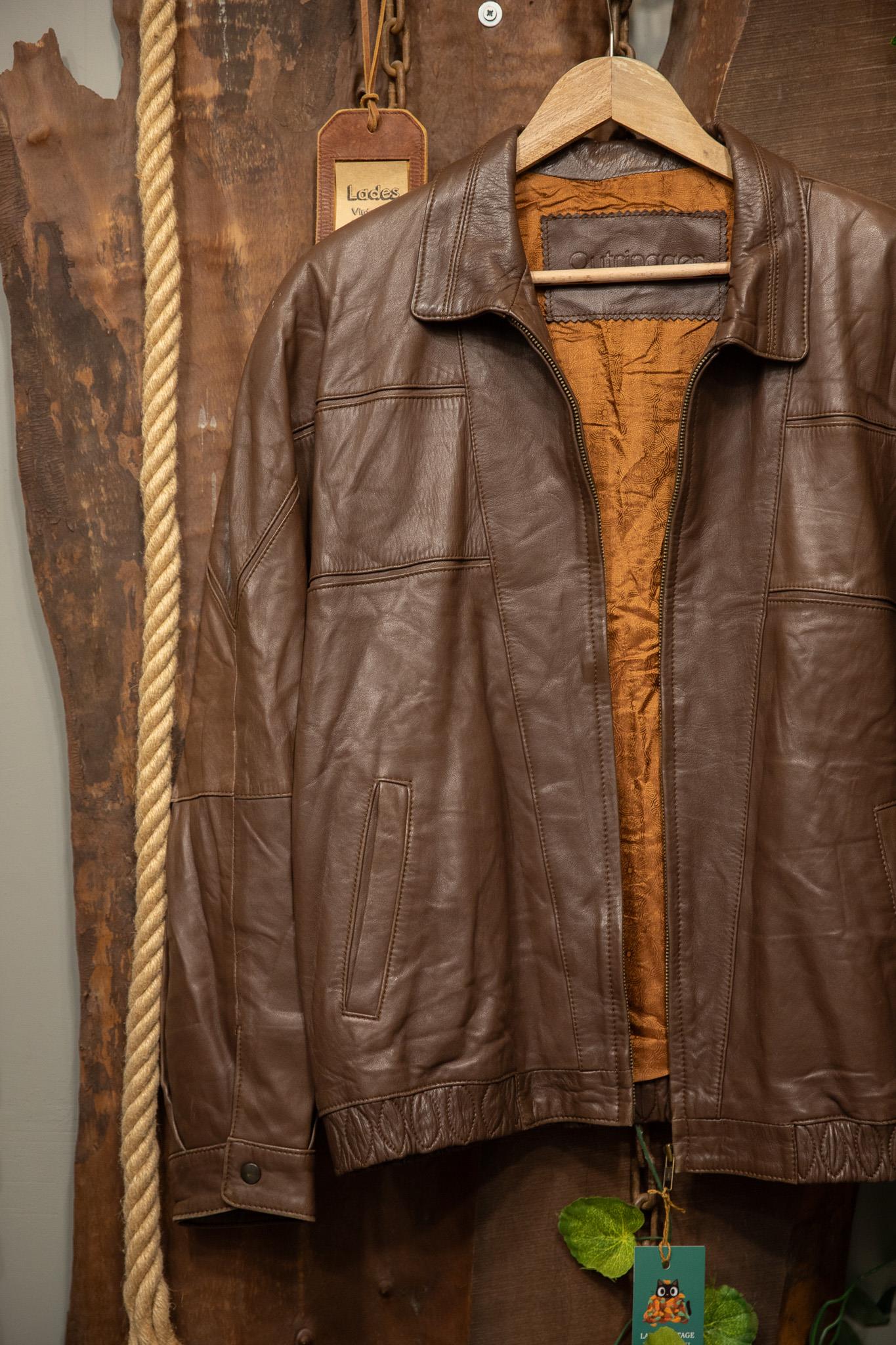 80s/90s Brown Bomber Deri Ceket