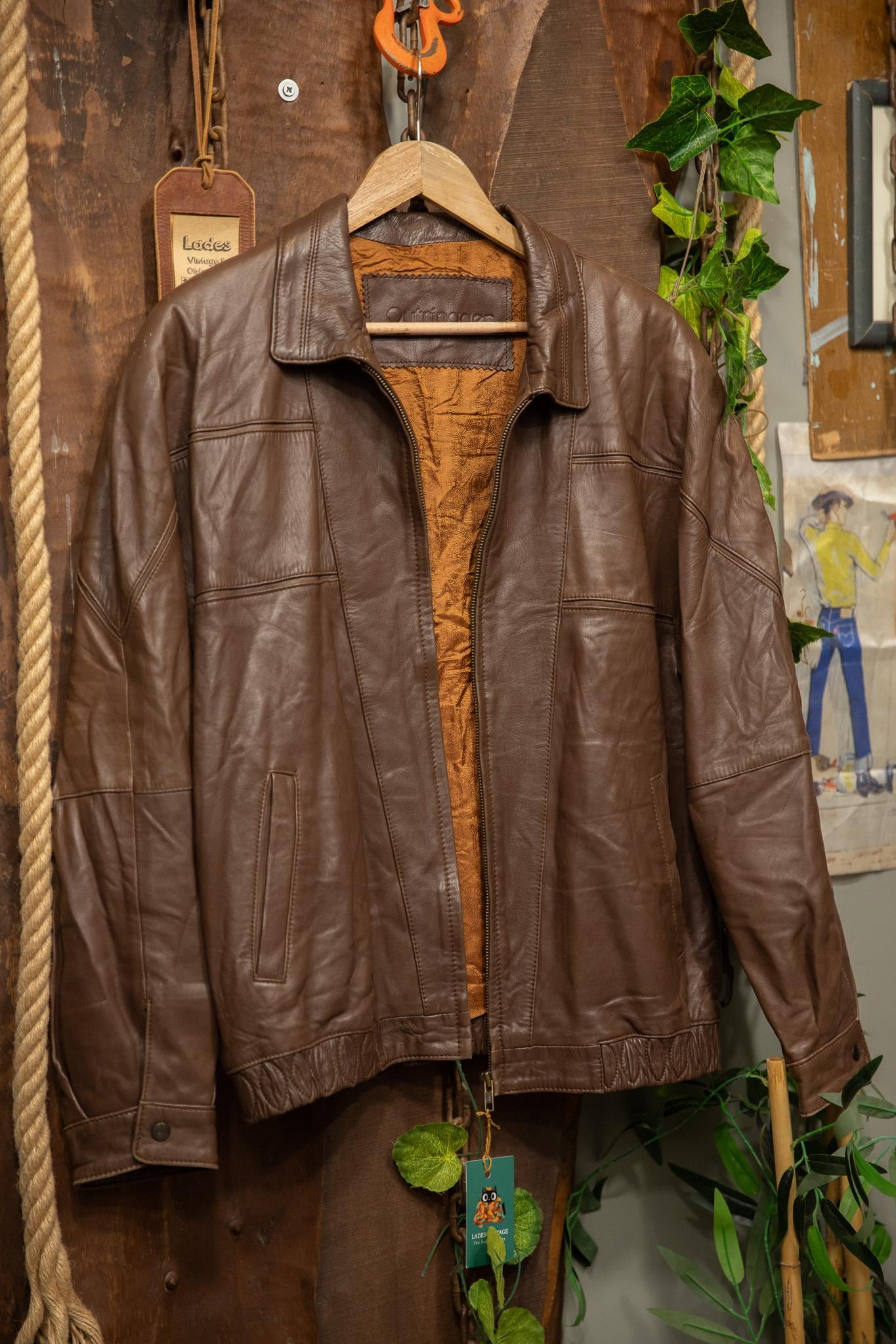 80s/90s Brown Bomber Deri Ceket