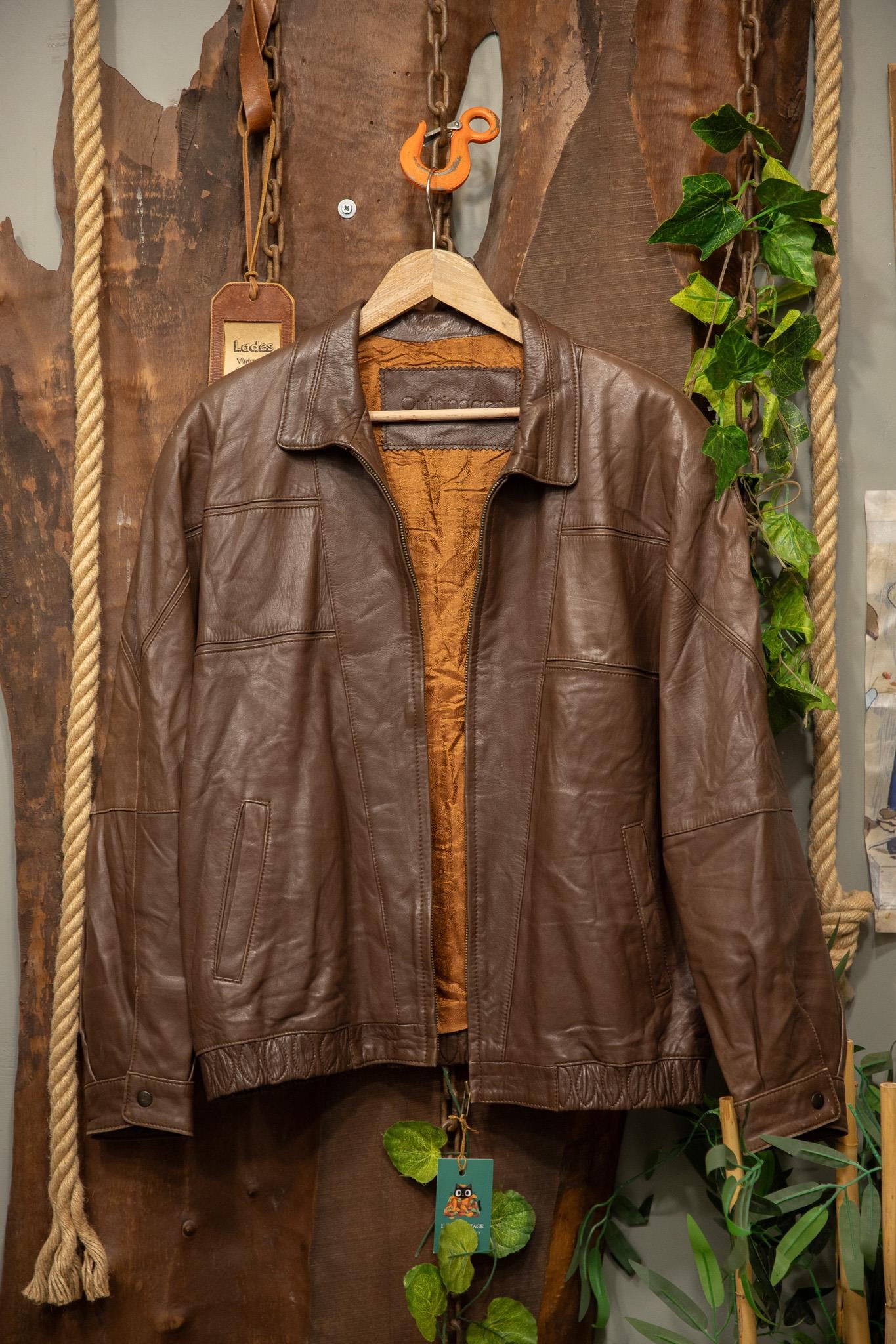 80s/90s Brown Bomber Deri Ceket