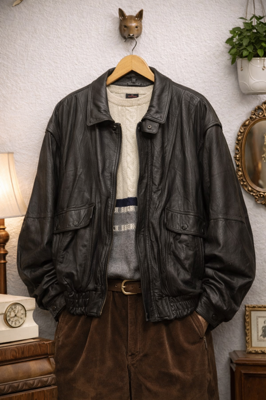 80s/90s Classic Black Deri Ceket