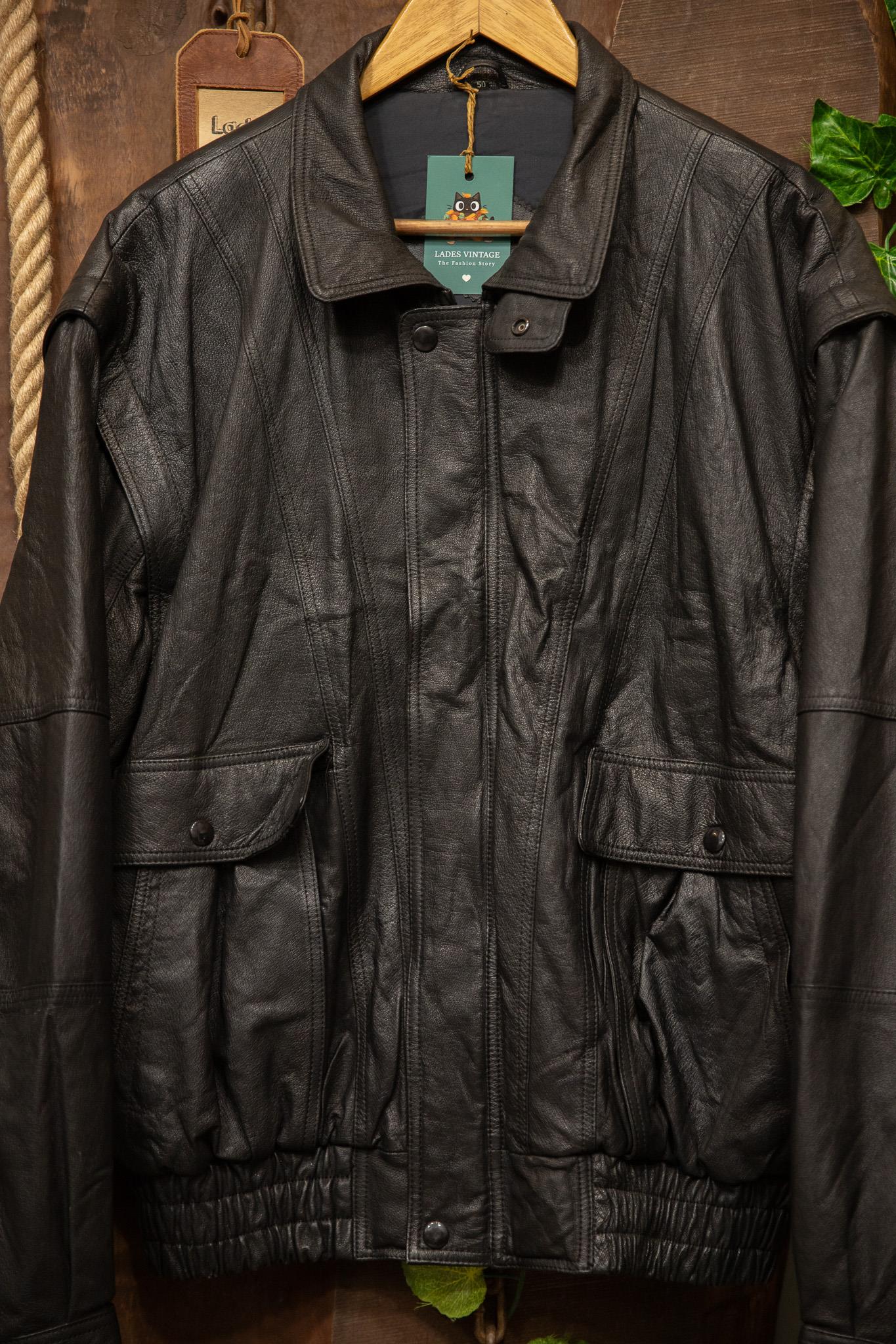80s/90s Classic Black Deri Ceket