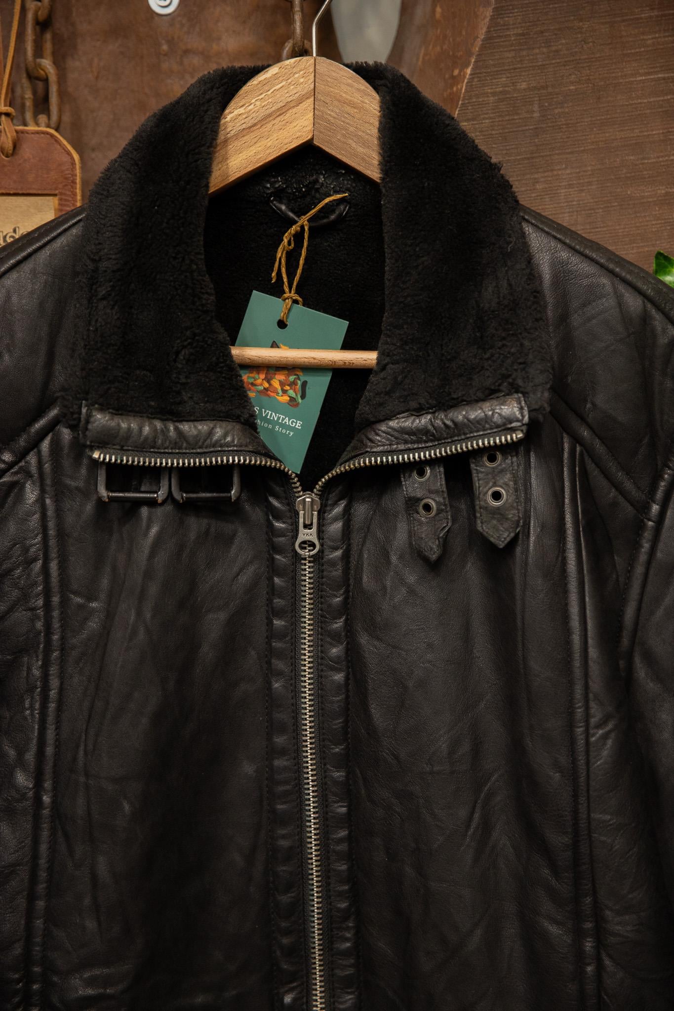80s/90s Classic Black Kürk Deri Ceket