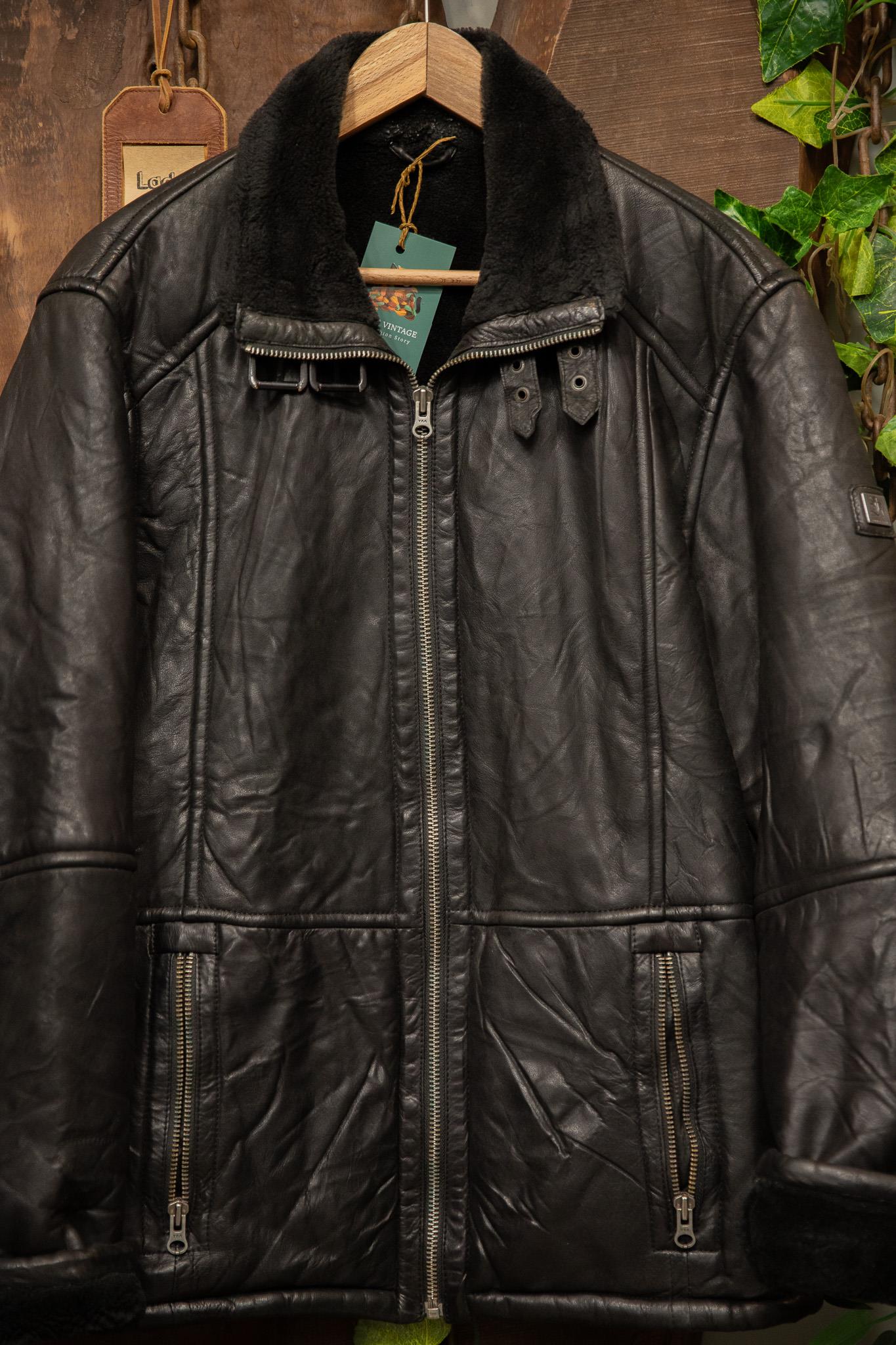 80s/90s Classic Black Kürk Deri Ceket