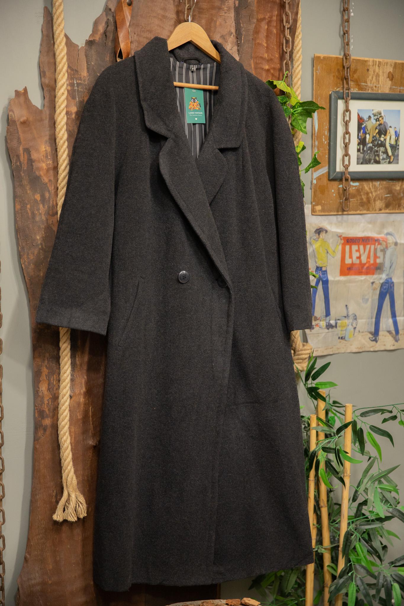 80s/90s Classic Grey Wool Kaşe Kaban