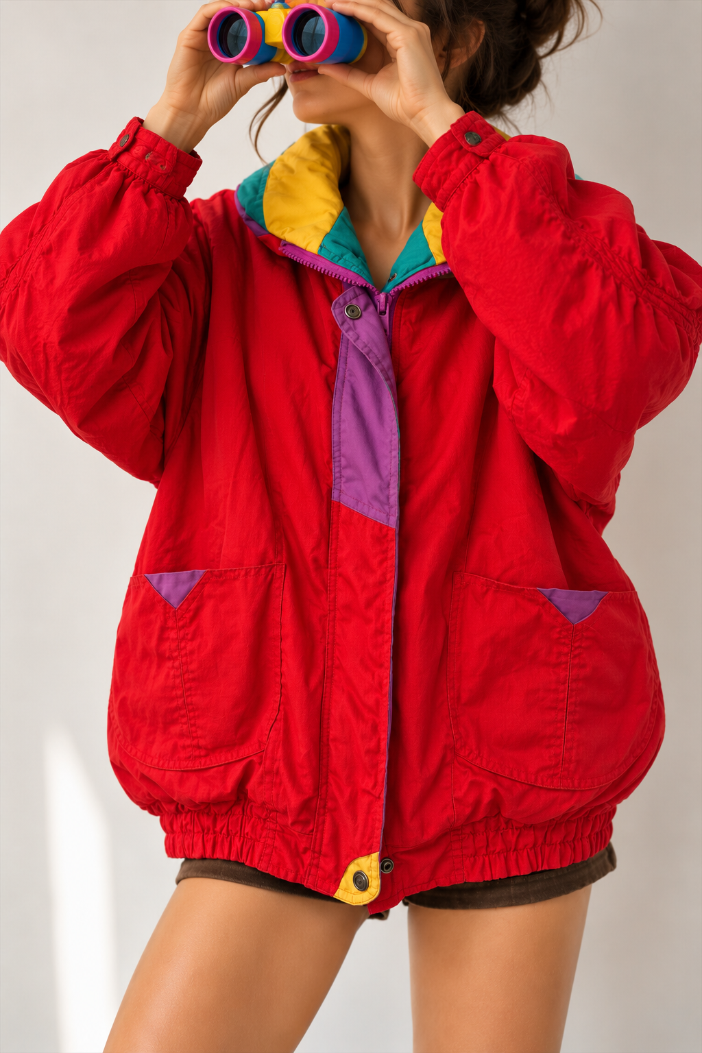 80s/90s Ekose Astarlı Ski Mont