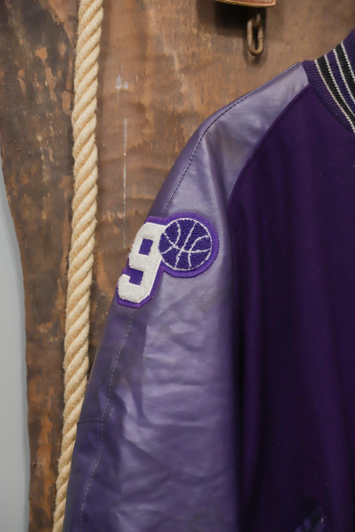 90s American Oversize Purple Kolej Ceket