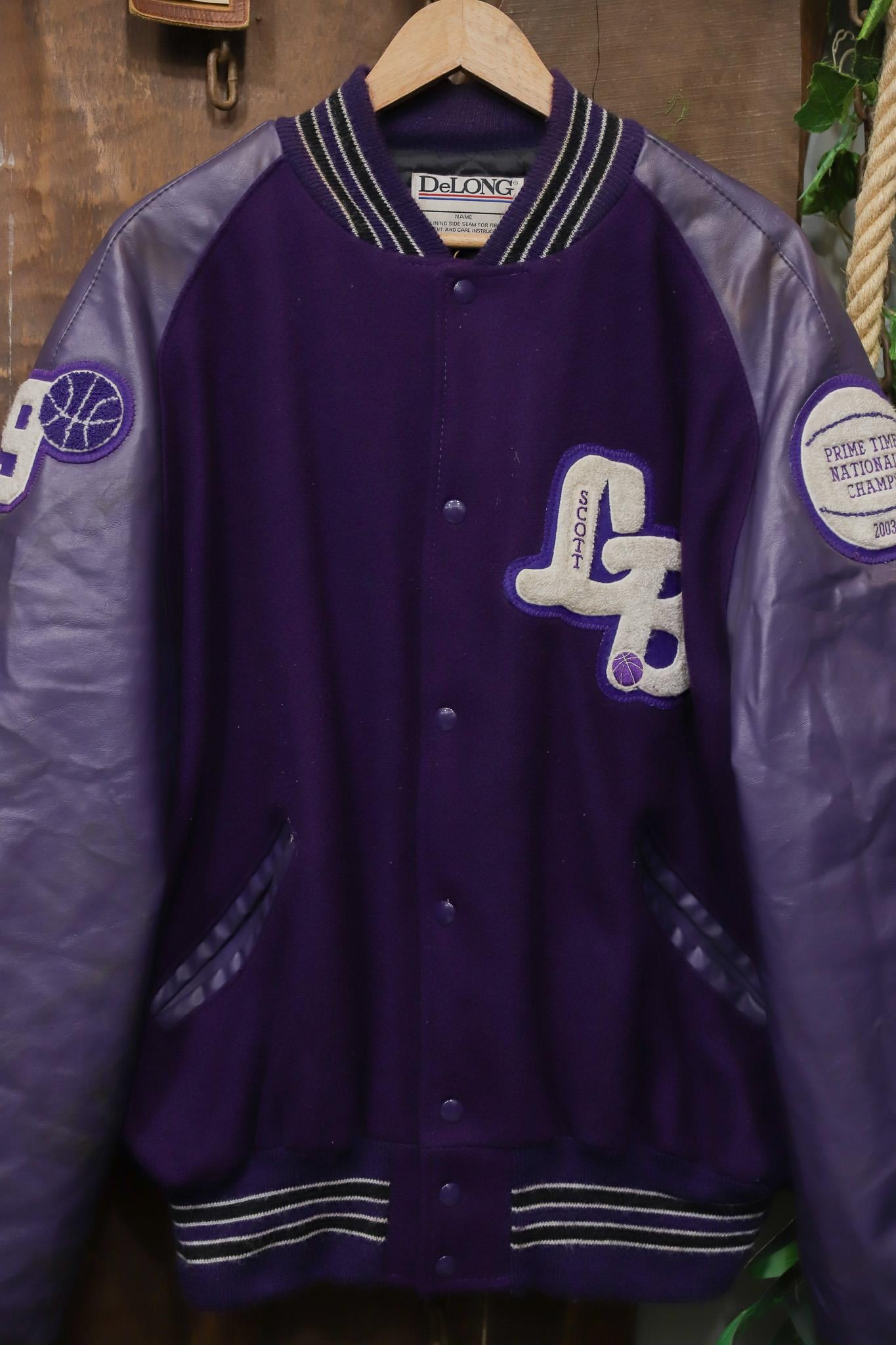 90s American Oversize Purple Kolej Ceket