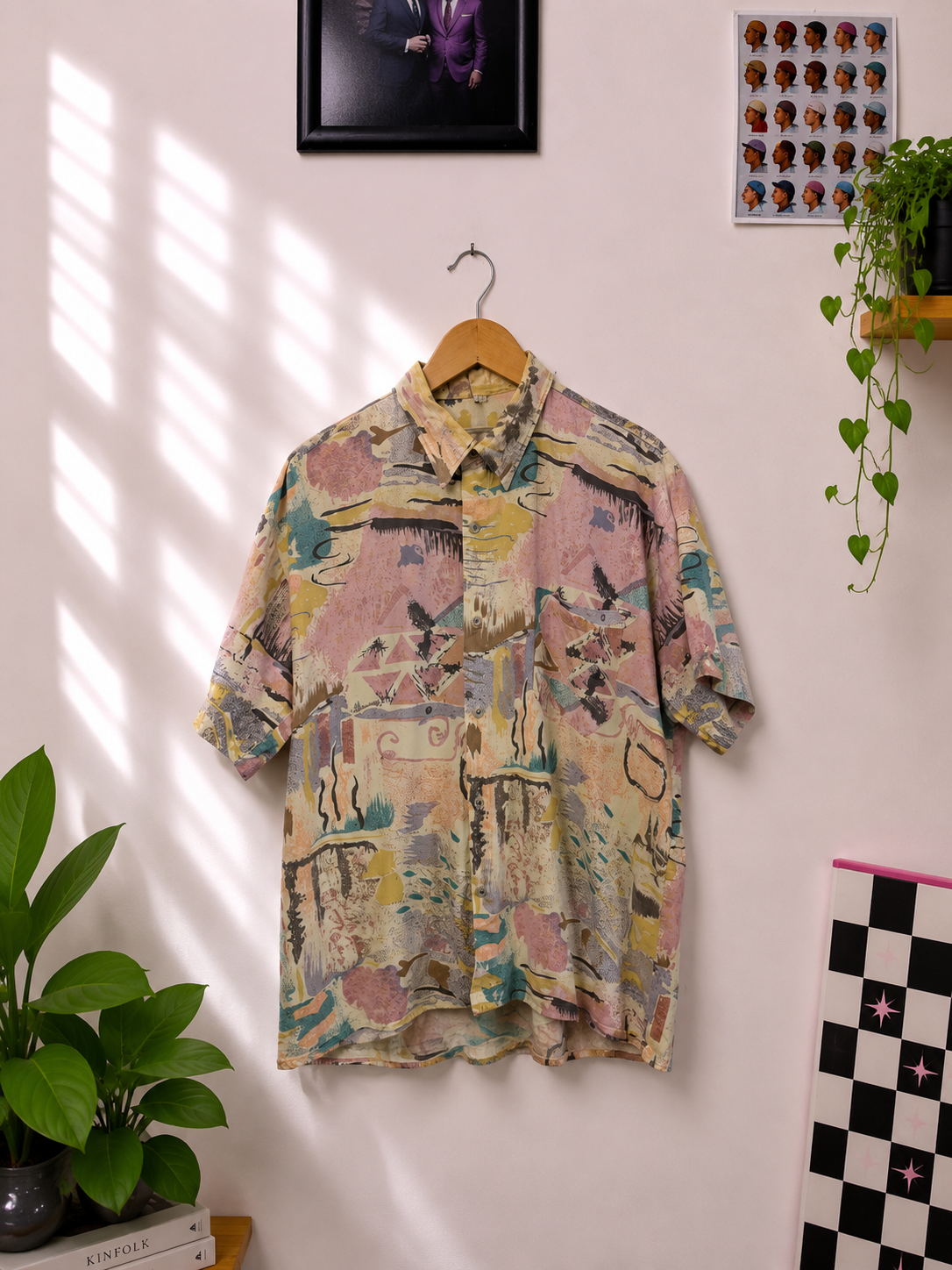 90s Artistik Desen Casual Gömlek